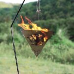 1 ensemble de plateforme de combustion triangulaire en acier inoxydable, pole a bois pour camping en ...