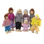 1 ensemble de poupe en bois meubles de famille maison personnes bois marionnettes poupes enfant pretand ...