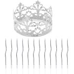1 morceau de couronne d'anniversaire en mtal, 12 bougies courbes, coiffure princesse en argent, gteau, ...