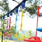 1 paire d'anneaux de gymnastique pour jeux de famille, kit de slackline pour courses d'obstacles, anneaux ...