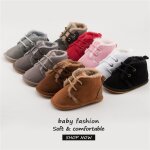 1 paire de bottines de neige pour bb, chaussures epaisses et en peluche pour tout - petit, coton chaud ...
