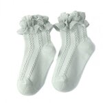 1 paire de chaussettes pour tout - petit, couleur pure, confortables, a volants, pour la maison 1 paire de chaussettes pour tout - petit, couleur pure, confortables, a volants, pour la maison