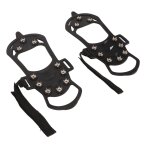 1 paire de crampons à glace 10 dents en caoutchouc et acier inoxydable, crampons antidérapants pliables ... 1 paire de crampons à glace 10 dents en caoutchouc et acier inoxydable, crampons antidérapants pliables ...