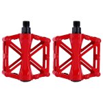 1 paire de pédales de vélo de montagne en alliage d'aluminium, à roulement scellé (rouge) 1 paire de pédales de vélo de montagne en alliage d'aluminium, à roulement scellé (rouge)