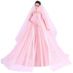 1 paquet de v�tements et accessoires de poup�e faits a la main, y compris 5 robes de mari�e pour poup�es ...