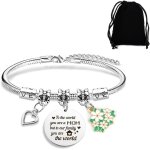 1 pcs bracelet avec breloque en forme de coeur, petite fleur verte, bracelet d'inspiration, bracelet ... 1 pcs bracelet avec breloque en forme de coeur, petite fleur verte, bracelet d'inspiration, bracelet ...