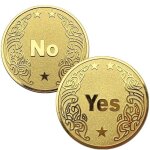 1 pièce de jeux et défi yes or no plaqué or - monnaie de divertissement 1 pièce de jeux et défi yes or no plaqué or - monnaie de divertissement