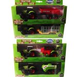 1 tracteur avec remorque metal 22 cm jouet de la ferme norme ce