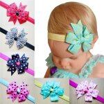 10 pices / lot bb bandeau filles or satin bandeau enfants cheveux nuds point imprim bambins coiffure ...