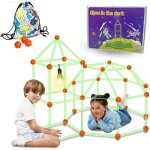 100 pcs kit construction cabane enfant brillent dans le noir - stem jeu de construction cabane cabane ...