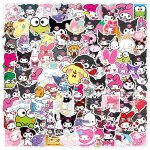 100 pi�ces kawaii ma m�lodie kuromi hello kitty autocollants pour enfants filles bricolage papeterie ...