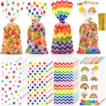 100 pices sachet anniversaire enfant, sacs plastique transparent sachet bonbons anniversaire, sacs de ...