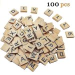 A - 100pcs lettres de scrabble pour l'artisanat bois scrabble tuiles bricolage bois cadeau d�coration ...