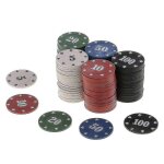 100pcs rond en plastique jetons casino poker jeu de carte baccarat comptage accessoires ds divertissement ...