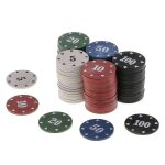 100pcs rond en plastique jetons casino poker jeu de carte baccarat comptage accessoires d�s divertissement ...