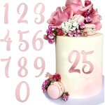 10pcs 0 - 9 chiffres d'anniversaire pour gteau topper or rose en miroir acrylique dcoration joyeux ...