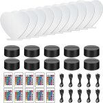 10pcs base de lampe led 3d avec panneaux en acrylique transparent, coloré lumière avec télécommande et ... 10pcs base de lampe led 3d avec panneaux en acrylique transparent, coloré lumière avec télécommande et ...