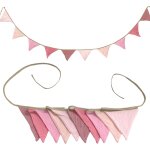 10pcs guirlande de fanions en tissu pour chambre d'enfant guirlande rose 3, 15 m guirlande de fanions ...