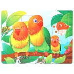 11 oiseaux - mini puzzle en bois de taille 15 * 10cm pour enfants, puzzle 3d en bois pour bbs, dessin ...