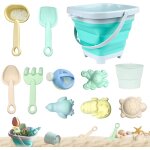 11 pices jouet de plage enfant, jeux de plage avec seau plage pliant, kit de jeu de plage enfant, bac ...