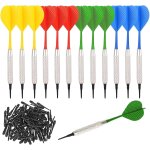 12 flchettes en plastique premium avec 36 pointes interchangeables - jeu de flchettes en mtal - 4 ...