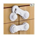 12 pi�ces bloque porte b�b�, bloque tiroir securite enfant pour fen�tre r�frig�rateur, adh�sif fort sans ...