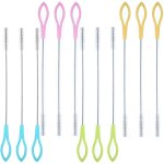 12 pices brosses a paille, goupillon paille, brosses de nettoyage de paille robustes, , nylon, acier ...