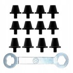 12 pièces crampons pour chaussures de football et de rugby, noirs, avec clé, 11 mm et 13 mm 12 pièces crampons pour chaussures de football et de rugby, noirs, avec clé, 11 mm et 13 mm
