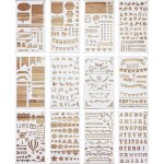 12 pices mixte bullet journal pochoir, pochoir dessin peinture, pochoir  dessin plastique pochoir pour ...