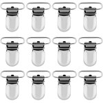 12 pi�ces pince a sucette en m�tal, attaches - sucettes clips de sucette 25mm pour b�b� bretelle attache ...