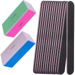 12 pices tampons pour ongles, limes a ongles pour ongles en gel, blocs polissoirs professionnels, blocs ...