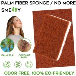 12 sacs d'�ponge naturelle � base de plantes, �ponge en fibre de palmier, �ponge biod�gradable sans rayures, ...