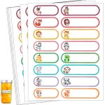 128 etiquettes pour biberons pour la cr�che, autocollants avec pr�nom pour enfants, etiquettes pour cr�che, ...