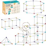 128 pcs kit de construction de cabane enfant, jouets de jardin pour l'intrieur et l'extrieur, cadeaux ...