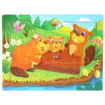 13 - ecureuil - puzzle 3d en bois 15x11cm, animaux de dessin anim, puzzle cognitif pour enfants, jouets ...