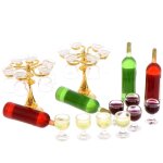 13 pices / ensemble bouteilles de boisson au vin, gobelets tasses a bire bouteilles de vin support ...