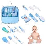 13 pices trousse de soin bebe naissance, soin bebe accessoire pour les voyages et la maison garcon fille(bleu ...