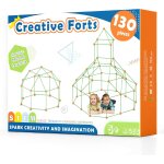 130 pcs kit de construction de fort pour enfants - jouet cratif pour garon et fille de 5, 6, 7, 8 ans ...