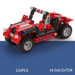 133pcs - blocs de construction de voiture d'ing�nierie de ville, grue mobile, camion a benne, mod�le ...