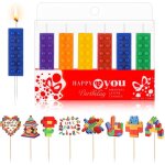 14 dcorations de blocs de construction dcorations de gteaux 6 bougies de blocs de construction 8 topper ...
