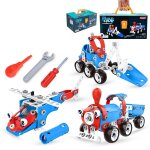 142 pcs 6 en 1 multi - forme diy assembler ingenierie avion voiture robot batiment blocs de construction ...