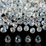 150 pice de perles en verre transparent en forme de goutte d'eau de 8mm perles d'espacement a facettes ...