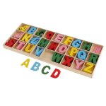 156 pices de lettres de l'alphabet en bois, embellissement de scrapbooking avec bote pour enfants, ...