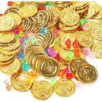 160 pices de pices de pirate, 160 pices pierres prcieuses de pirate pour enfants, trsor de pirate, ...