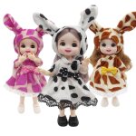 17cm poup�e vache dessin anim� mignon ensemble jupe polaire (3pcs)
