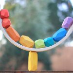 18 pi�ces enfants en bois color� pierre empilage jeu bloc de construction enfants jouets cadeau p31b