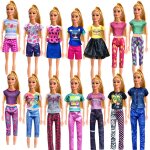 18 pi�ces mode hauts pantalons ensemble de v�tements de poup�e, 11  v�tements de poup�e fille, maison ...