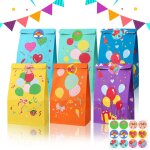 18 pièces sacs anniversaire enfant , sacs cadeau 6 couleurs , pochette bonbon avec 24 autocollants , ... 18 pièces sacs anniversaire enfant , sacs cadeau 6 couleurs , pochette bonbon avec 24 autocollants , ...