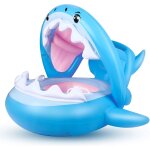 1pcs b�b� si�ge de piscine requin bague, bou�e piscine gonflable pour enfants avec r�glable auvent gonflable ...