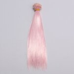 1pc perruque rose cheveux raides long 20cm pour poupe barbie accessoires cadeau fille fte